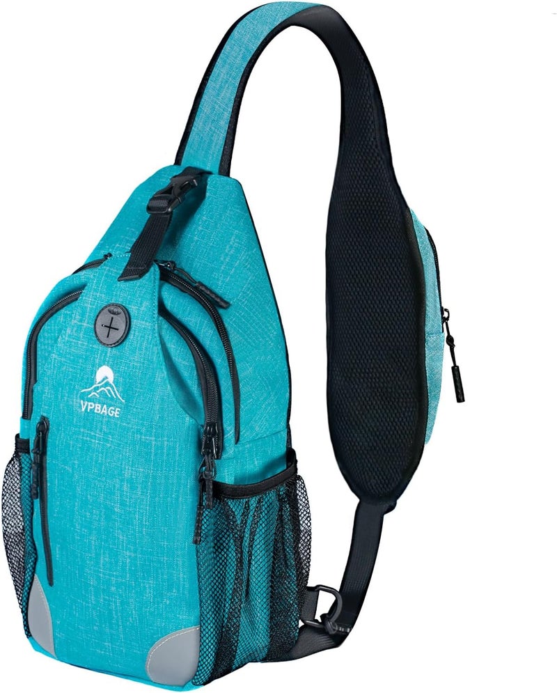 VPBAGE Store Structured Sling Backpack with Oversized Strap Pocket (Fits Power Bank) - Heavy Duty Water Resistant Crossbody Bag for Tech & Travel - Thick Padded Bottom Anti-Theft Daypack (Fits Tablet/Console) - Image 1